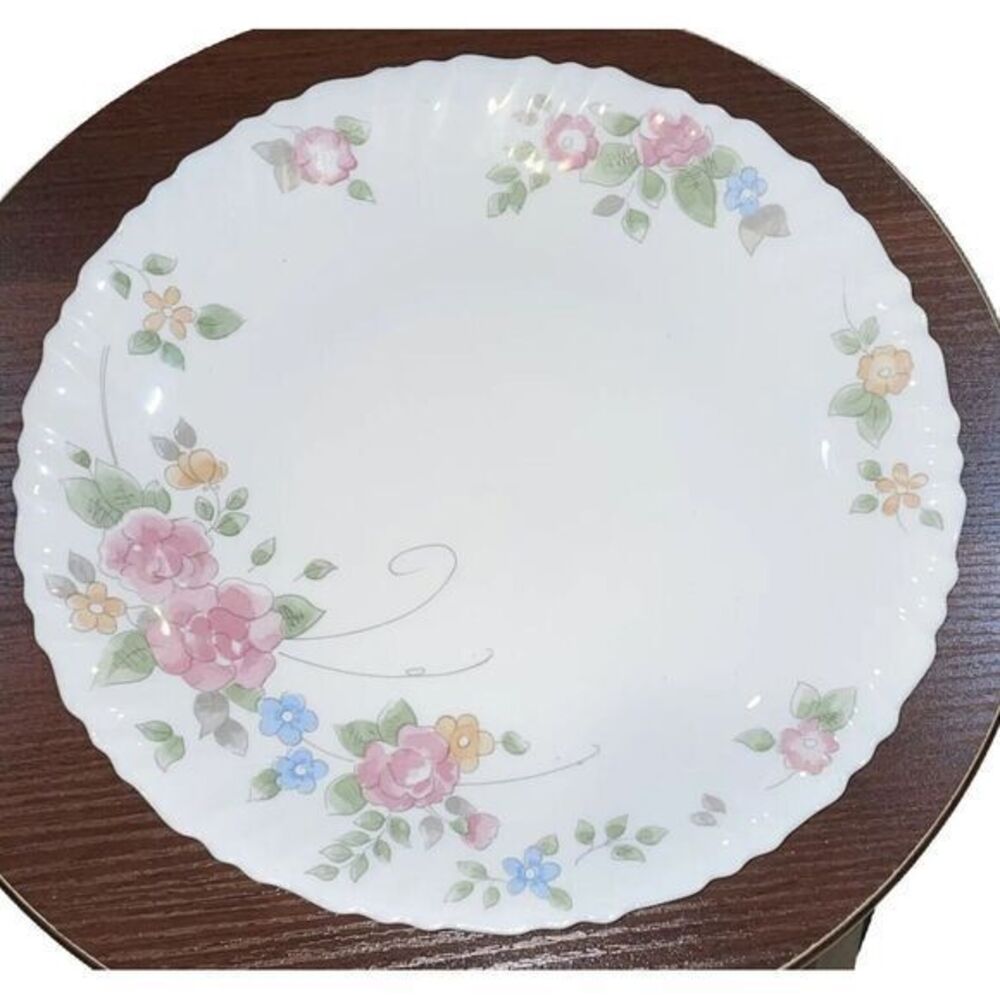 Arcopal ROSALIE Dinner Plate 11" Pink Floral Swirl Rim